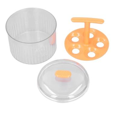Imagem de CUOFYUNL Fabricante de almôndegas extrudadas com tampa Prensa manual de 5 furos Fabricante de almôndegas transparentes para cozinha doméstica (Laranja)