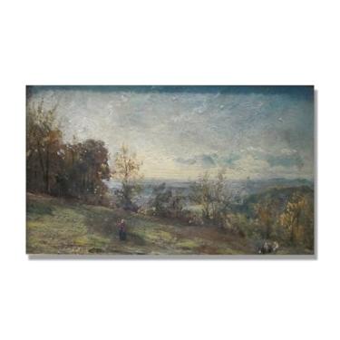 Imagem de NHLDZYH Trabalho mestre do romance - John Constable, quadro de tela de paisagem campestre, arte de parede para decoração de casa. (Bela noite). 30 x 51 cm Apenas tela