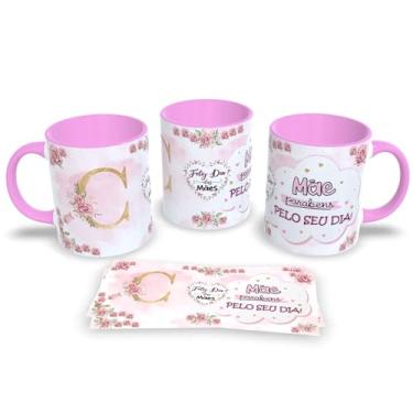 Imagem de Caneca de Porcelana Com Alça e Interior Rosa Estampa Alfabeto das Mães (C)