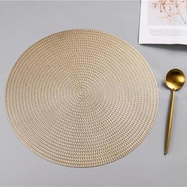 Imagem de Kit Jogo Americano – Suplá de Mesa Elegante e Durável para Jantar e Almoço, Ideal para Decoração de Mesa(Dourado,KIT 8 PEÇAS)