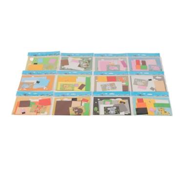 Imagem de Adesivo de espuma de EVA 3D Brinquedo educacional Kit de artesanato de arte DIY Jogo de quebra-cabeça de adesivo de espuma de desenho animado para crianças pequenas Material (Animal)