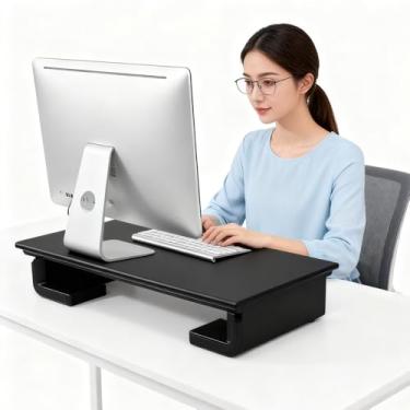 Imagem de Zyyini Suporte de Computador Com Hub USB, 4 Portas USB 2.0, Riser de Monitor de Prateleira de Mesa para PC, Organizador de Economia de Espaço para PC, Laptop, Impressora, TV, 20,17 X