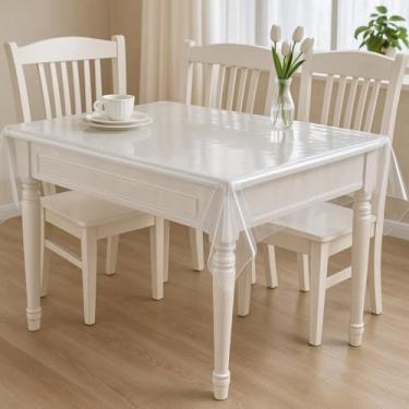 Imagem de Toalha de Mesa Transparente PVC Premium 0,10mm| Antiderrapante | Anti Mancha | Protege Madeira | Várias Medidas(MESA 6 CADEIRAS 2,20 x 1,40m)