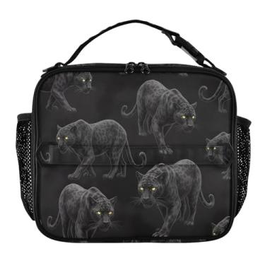 Imagem de Joisal Lancheira legal com estampa de leopardo para mulheres, meninas, lancheira personalizada, infantil, masculina, para trabalho, bolsa térmica portátil para meninos