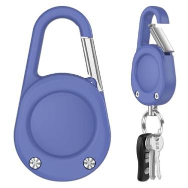 Imagem de PUP COVE Para chaveiro AirTag, suporte impermeável IPX8 AirTag com mosquetão, PC rígido, clipe de bloqueio, chaveiro universal de roda, chaveiro Air Tag para Apple Airtag (azul, 1 pacote)