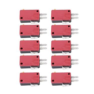 Imagem de Alomejor Chave de Botão, Red 3 Pinos Iniciar o Botão Micro Switch para Jogador de Jogos, 10 Pacote