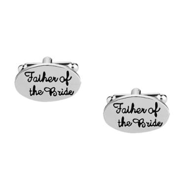 Imagem de Abotoaduras Father of The Bride Abotoaduras de casamento de aço inoxidável presente para pai, papai, abotoaduras de casamento, One Size, Aço inoxidável, Sem Pedra Preciosa