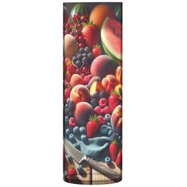 Imagem de Vasos cilíndricos de frutas e frutas de verão, decoração de casa, lindo vaso alto, plástico, decorações de outono personalizadas para casa, 30 cm x 9,9 cm