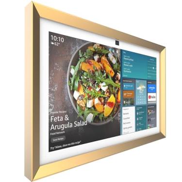 Imagem de H Huaberich Moldura decorativa de liga de alumínio dourada para echo show 21 (dourado)