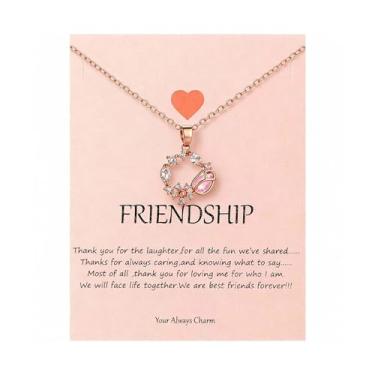 Imagem de Zurlcdye Colar de amizade para mulheres, colares de flores de tulipa para mulheres, delicados, ouro rosa, charmoso, corrente de declaração, berloque, joias modernas, acessórios para presente, Cobre