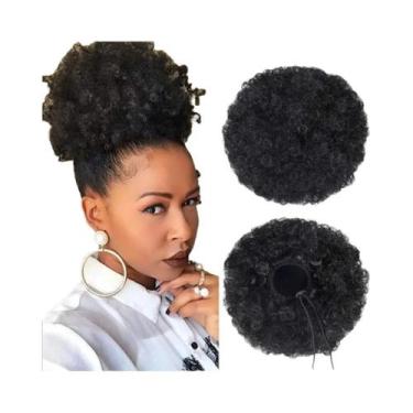 Imagem de Penteado Afro Curto E Cacheado Sintético Com Cordão Para Mulheres Negr