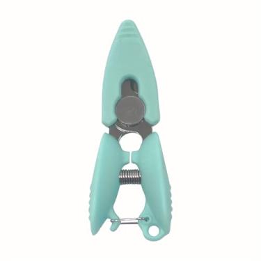 Imagem de 1 mini tesoura de metal de bolso, design ambidestro com mola, sem necessidade de bateria, aparador de linha para ponto cruz, uso em viagem, verde