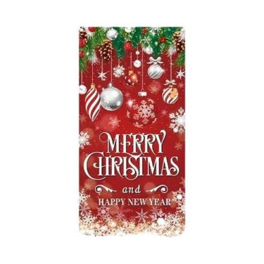 Imagem de Vikama natal porta banner natal feliz varanda sinal pendurado fundo fe