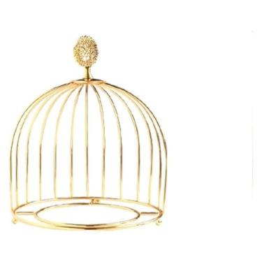 Imagem de fruteira cesta Suporte de bolo de chá da tarde da moda, prato de sobremesa dourado de camada dupla, hotel, sala de estar, casa, doces, frutas secas bancada