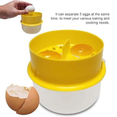 Imagem de Separador de ovos siwoted, ferramenta de separação de ovos de grande capacidade com recipientes divisor de branco de ovo de plástico para cozinhar gadgets de cozinha (Amarela)