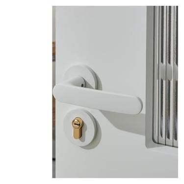 Imagem de 1 conjunto de fechadura de porta de sala de liga de alumínio, fechadura silenciosa, maçaneta de porta (2020 X-AXIS-S_58MM)