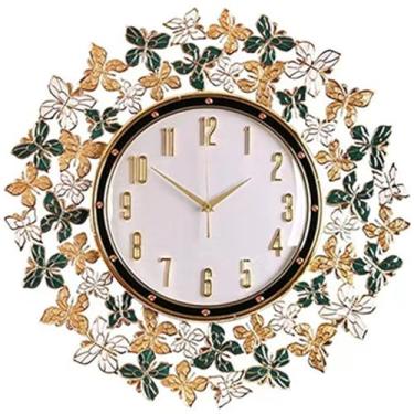 Imagem de Relógio colorido relógio de parede sala de estar decorativo mesa pendurado na parede relógio doméstico (D 54 * 54 cm)