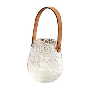 Imagem de Kit 2 Vaso Decorativo de Vidro 15cm com Alça – Jarro Arredondado para Flores e Plantas