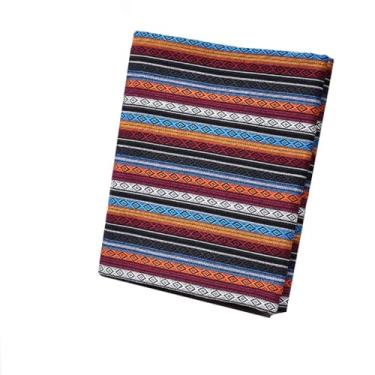 Imagem de Tecido Listrado Colorido Por Jarda, Tecidos De Estofamento Estilo Mexicano Para Cadeiras, Tecido Decorativo De Arte Étnica Minimalista Para Projetos DIY Domésticos(8#,1.5x1m/4.9x3.3ft)