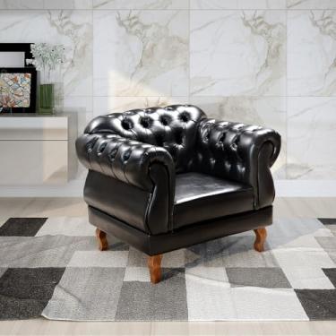 Imagem de Poltrona Chesterfield Duquesa Capitonê Retro Preto