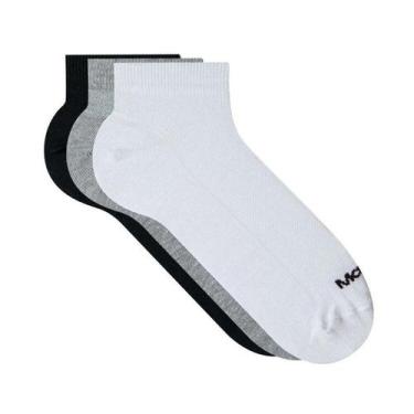 Imagem de Meias Mash Kit 3 Pares Sapatilha, Pt, Bc, Cza, 39/44