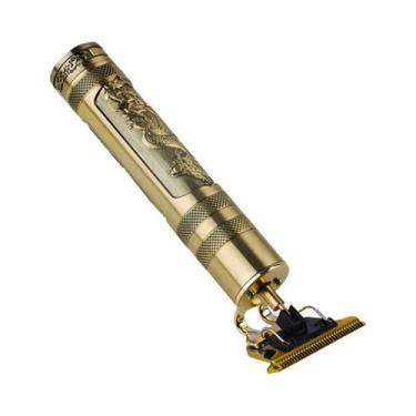 Imagem de Máquina de Cortar Cabelo Aparador Elétrico Vintage Dourado - Dexin, Bi