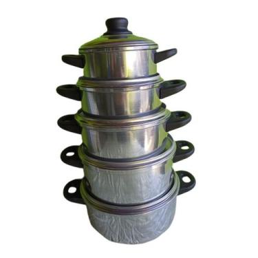 Imagem de Jogo de panelas blogueira, panela rosa, panela amarela, panela vermelh