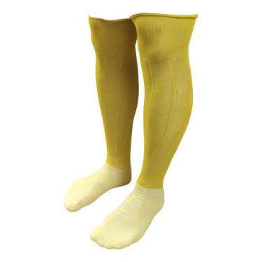 Imagem de Meião De Futebol Delfia Adulto Kit com 16 Pares, Amarelo ouro, Único