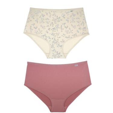 Imagem de Kit/2 Calcinha DelRio 50027 Feminina Cintura Alta Microfibra T. P/EG, 