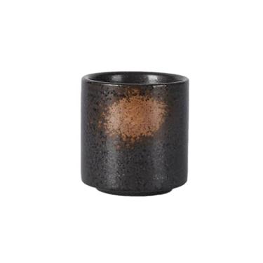 Imagem de Xícaras de café Talheres de cerâmica para sushi comercial, caneca reta, retrô, preta, estampada