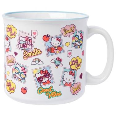 Imagem de Silver Buffalo Caneca Sanrio Hello Kitty Photo Shots Smile Good Vibes Ceramic Camper, 590 ml