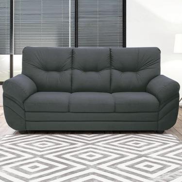 Imagem de Sofá 3 Lugares Linoforte Francis Com Almofadas Fixas Grafite