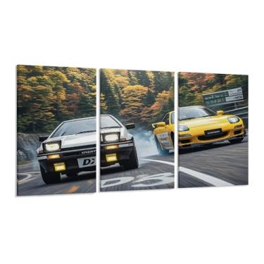 Imagem de HUIROBO Carro esportivo esportivo Ae86 Pk Rx7 Jdm pôster arte de parede em tela para sala de estar quarto decoração de casa escritório pintura pôsteres (30 x 60 cm) × 3)