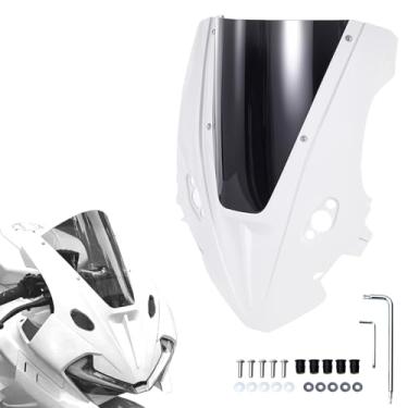 Imagem de Para-brisa de motocicleta para CFMOTO 675SS, 675SR 2 em 1 kit de carenagem frontal do defletor de vento frontal (branco)