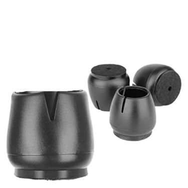 Imagem de Meia redonda de 15-18 mm para cadeira de silicone antiderrapante para sofá mesa cobertura de pé protetor de chão de feltro peças de móveis (preto, 4 peças)