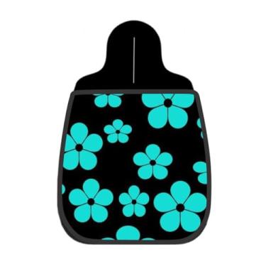 Imagem de Lixeira De Carro Organizador Lixinhocar Flores Ciano Fundo Preto