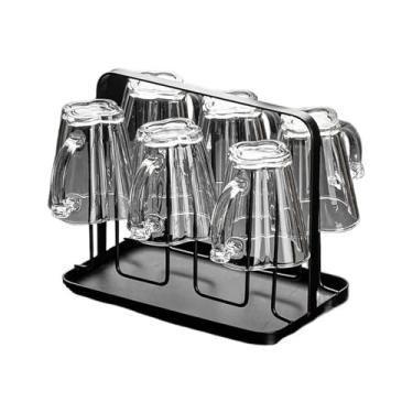 Imagem de x3anggyt5 Conjunto de 6 copos de água de vidro com alças e suportes, conjunto de canecas de vidro em forma de flor de 200 ml (transparente)