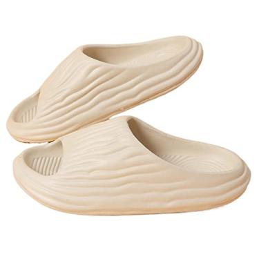 Imagem de x3anggyt5 Sapatos de banheiro 4 cm sandálias de fundo grosso feminino verão novo casal interior casa sandálias masculinas sub exterior feminino chuveiro chinelo (branco, 42-43)