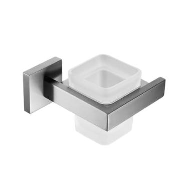 Imagem de Conjunto de acessórios de banheiro de níquel escovado suporte de parede prateleira de banho cabide de roupão suporte de papel higiênico suporte de barra de toalha de aço inoxidável, anel de toalha