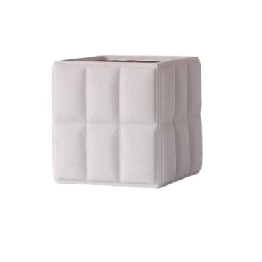 Imagem de KHUTRW3D Vaso de flores em forma quadrada cinza claro, recipiente de terracota de mesa, para ambientes internos e externos, varanda, jardim, escritório, ambientes internos e externos