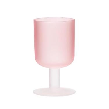 Imagem de x3anggyt5 Taça de vidro de cristal rosa, copos de vidro fosco de 270 ml para água, suco, vinho e coquetéis