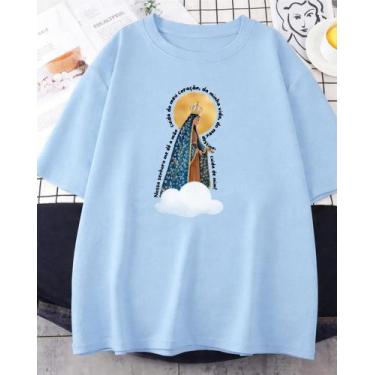 Imagem de Camiseta Nossa Senhora Aparecida Cuida De Mim Aesthetic Unissex - Snek