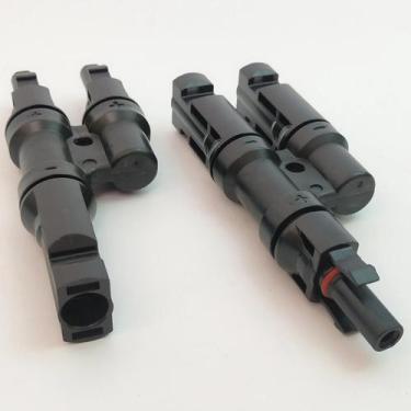 Imagem de Conector De Painel Solar Fotovoltaico (1 Par) Macho-Fêmea Para Conexão