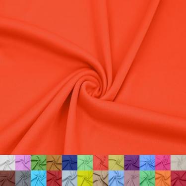 Imagem de Texco Inc Forro interloque 100% poliéster de 152 cm de largura – Tecido de malha leve da The Yard para vestuário, roupas, projetos escolares, decorações de festa, cortinas, artesanato e DIY, laranja