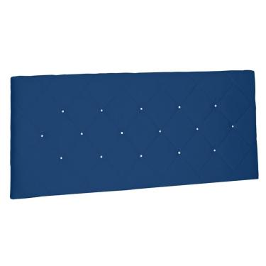 Imagem de Cabeceira Painel Estofada Cama Box Casal Tânia 140cm Suede Azul Marinho - Desk Design