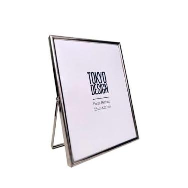 Imagem de Porta Retrato Metal Prata Liaoning Moldura Foto Silver 15x20 - Tokyo D