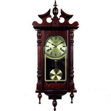 Imagem de Relógio Parede Cordas Carrilhão 80 Cm Madeira Herweg 5352 Ipê