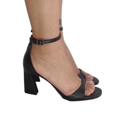 Imagem de Sandalia Salto Alto Preta Usaflex Bico Redondo AK1102-Feminino