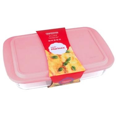 Imagem de Assadeira Lasanheira Marinex com Tampa Rosa 3,7 Litros - Nadir R6537