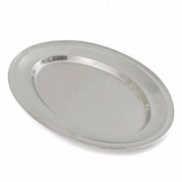 Imagem de Travessa Bandeja Oval De Aço Inox 50 X 33 Cm - Monaliza